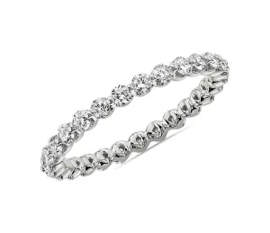 14kt White Gold Floating Diamond Eternity Band, 1.00TCW