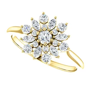 14KT Yellow Gold .50 CT Diamond Vintage-Inspired Ring