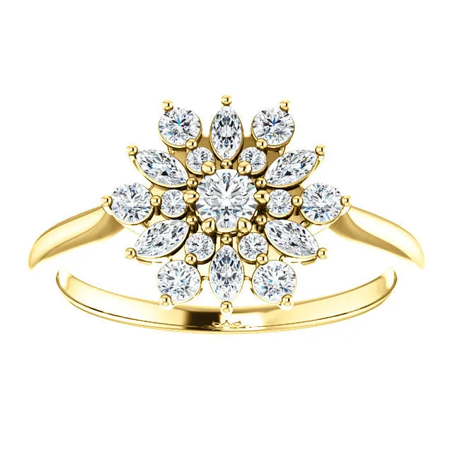 14KT Yellow Gold .50 CT Diamond Vintage-Inspired Ring