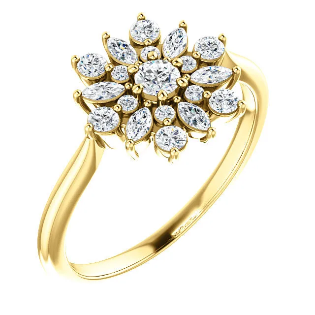 14KT Yellow Gold .50 CT Diamond Vintage-Inspired Ring