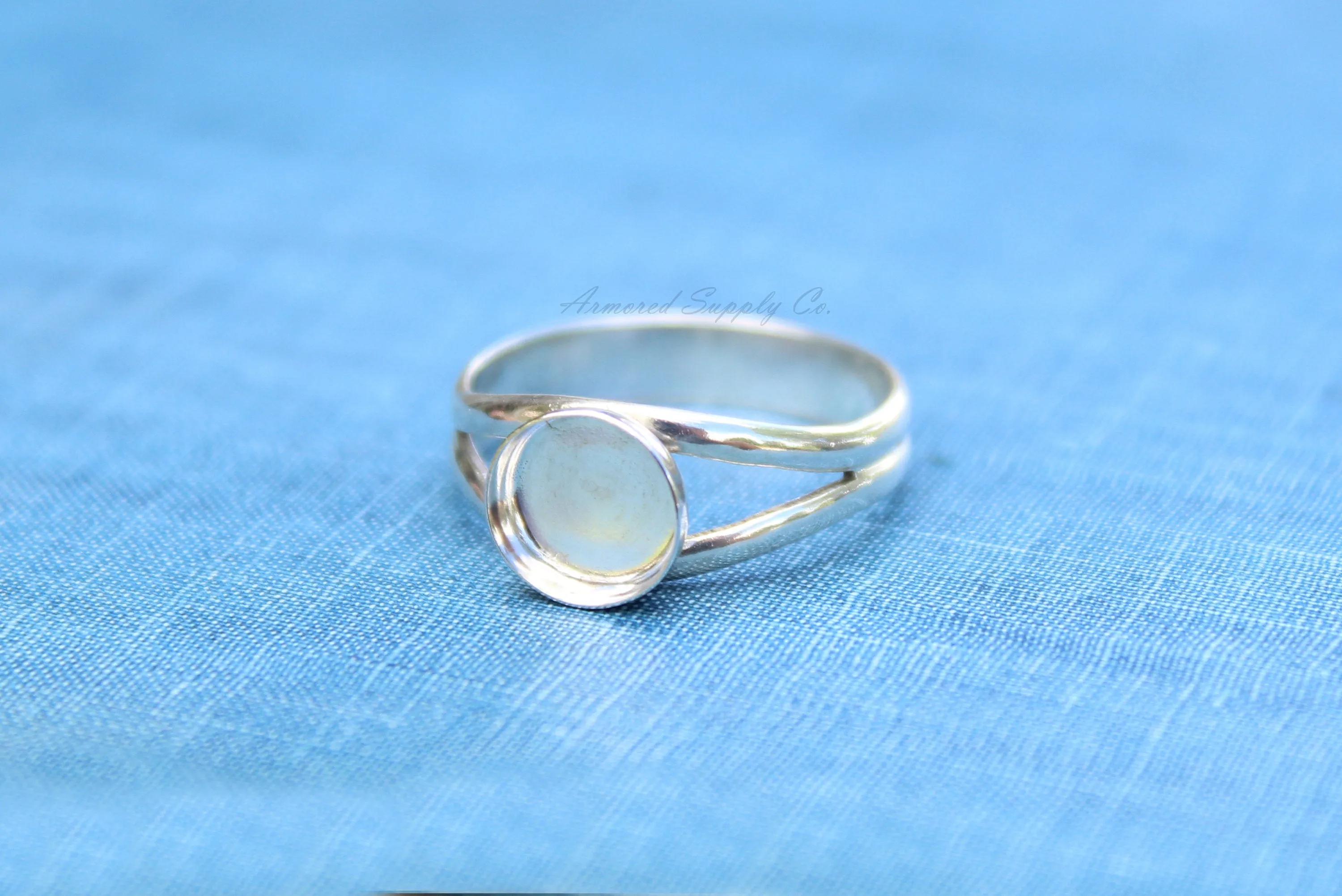 14mm Sterling Silver Double Split Ring Band Ring blank