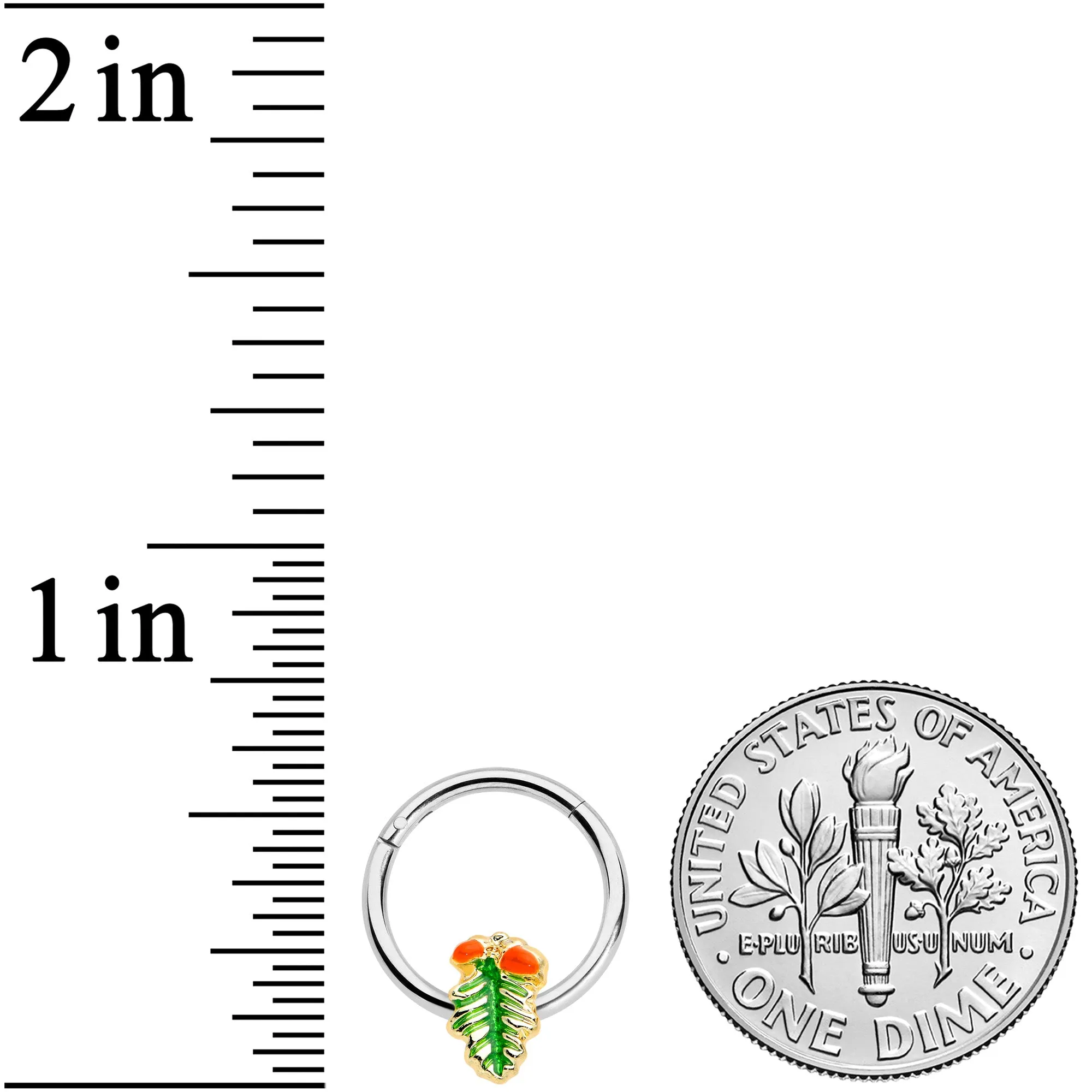 16 Gauge 3/8 Acorns Pine Cone Autumn Hinged Segment Ring