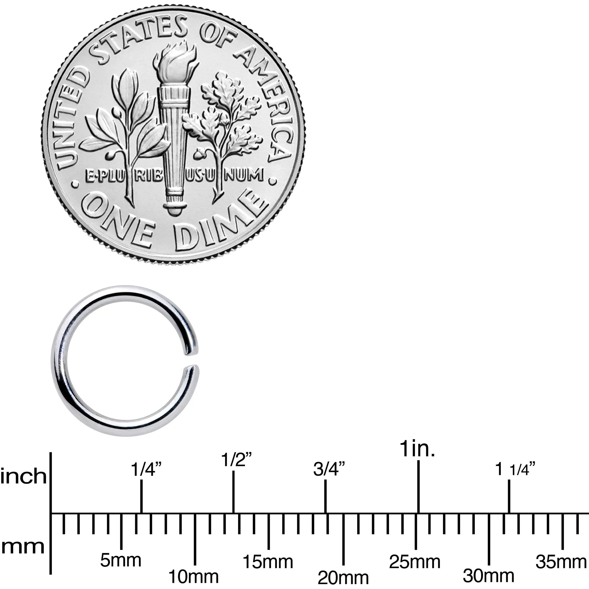 16 Gauge 5/16 Steel Blue Anodized Seamless Cartilage Ring Set of 12
