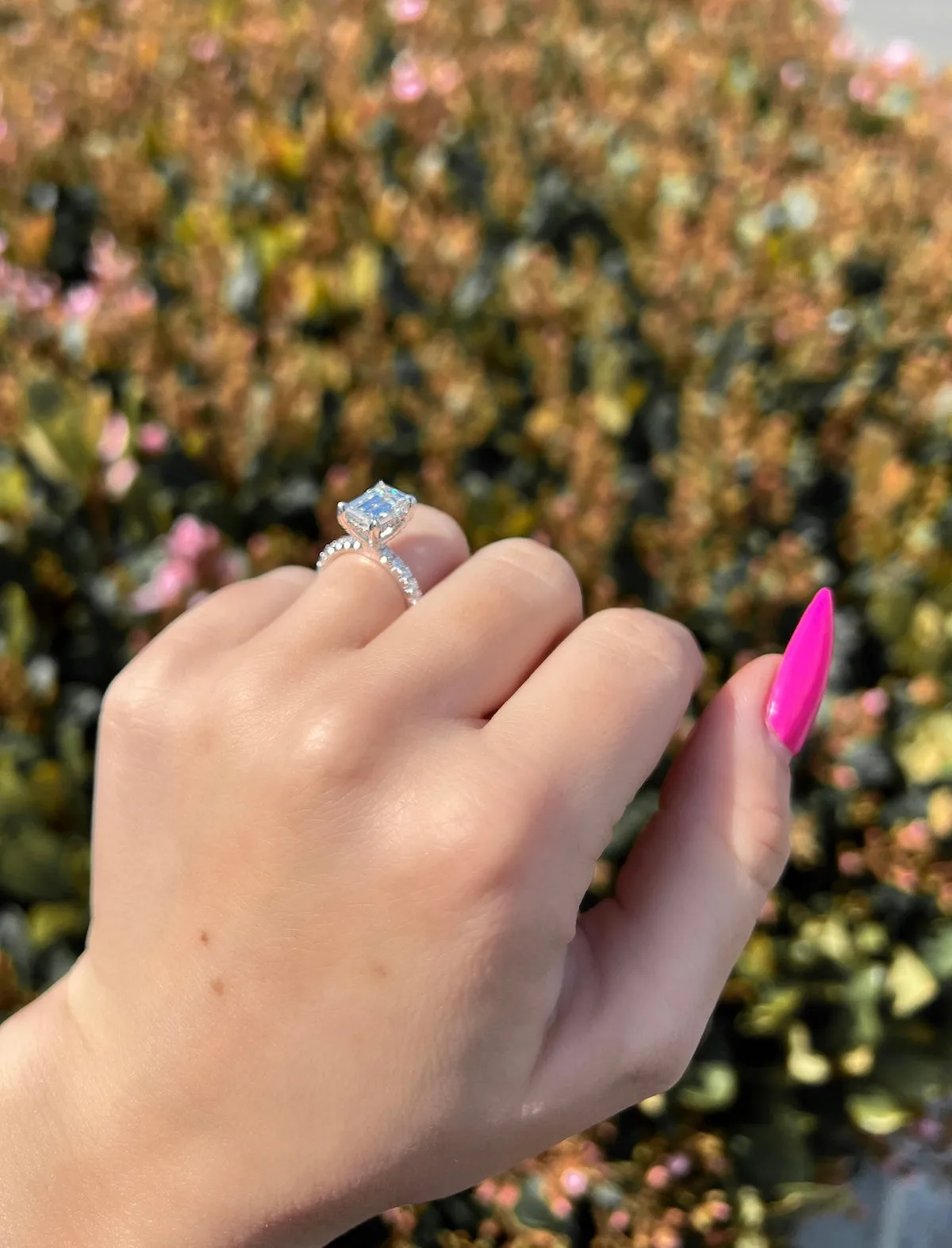1.73 Carat Emerald Natural Diamond Engagement Ring with Hidden Halo
