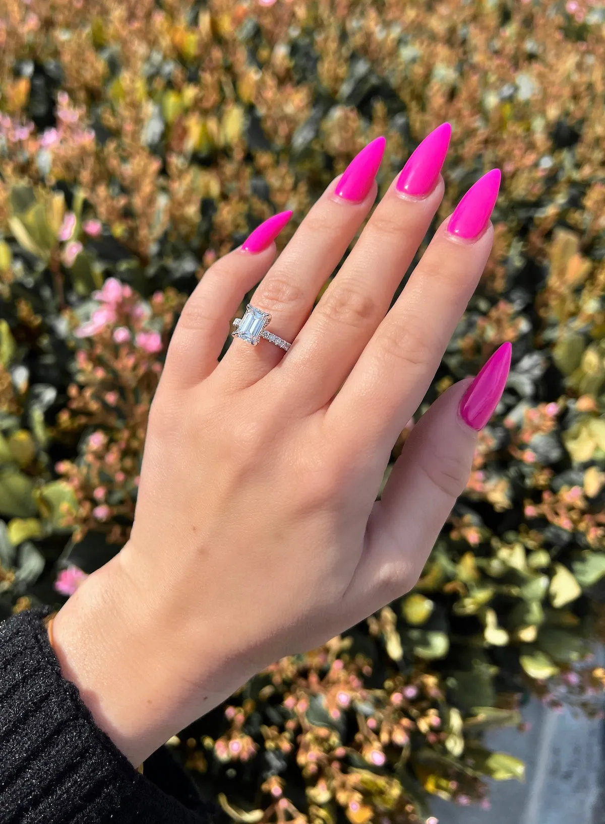 1.73 Carat Emerald Natural Diamond Engagement Ring with Hidden Halo