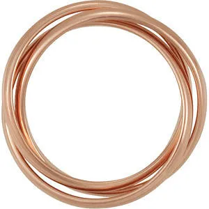 18k Rose Gold 2.5mm 3-Band Rolling Ring Size 7