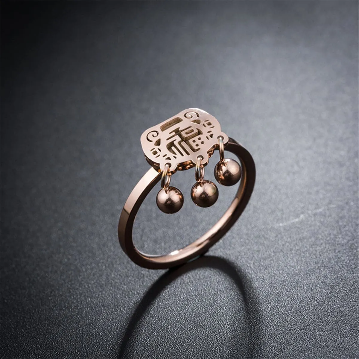 18K Rose Gold-Plated Lock Of Longevity Band Ring