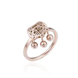 18K Rose Gold-Plated Lock Of Longevity Band Ring