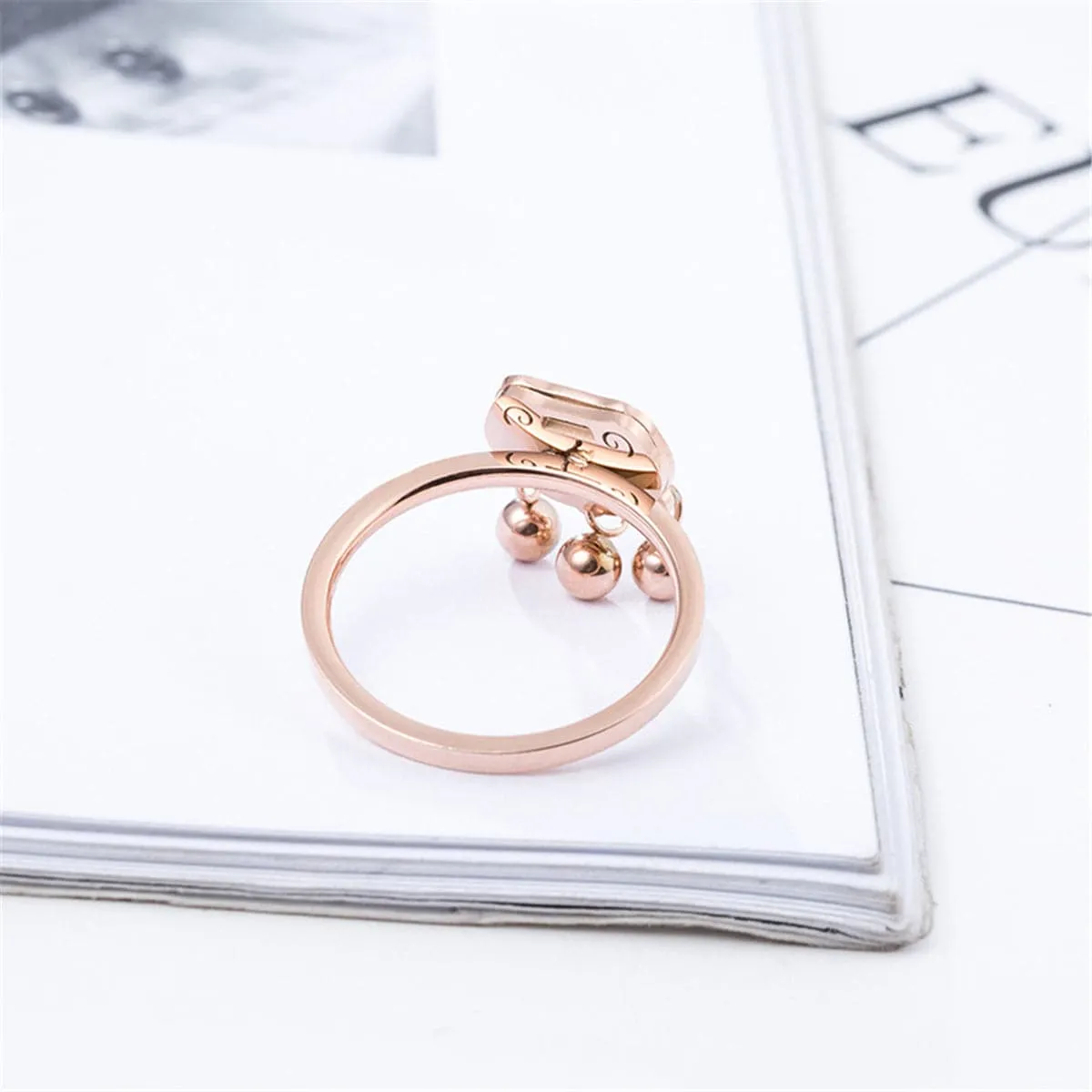 18K Rose Gold-Plated Lock Of Longevity Band Ring