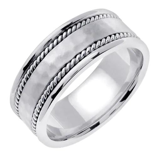 18K Yellow/White or White Hand Braided Ring Band