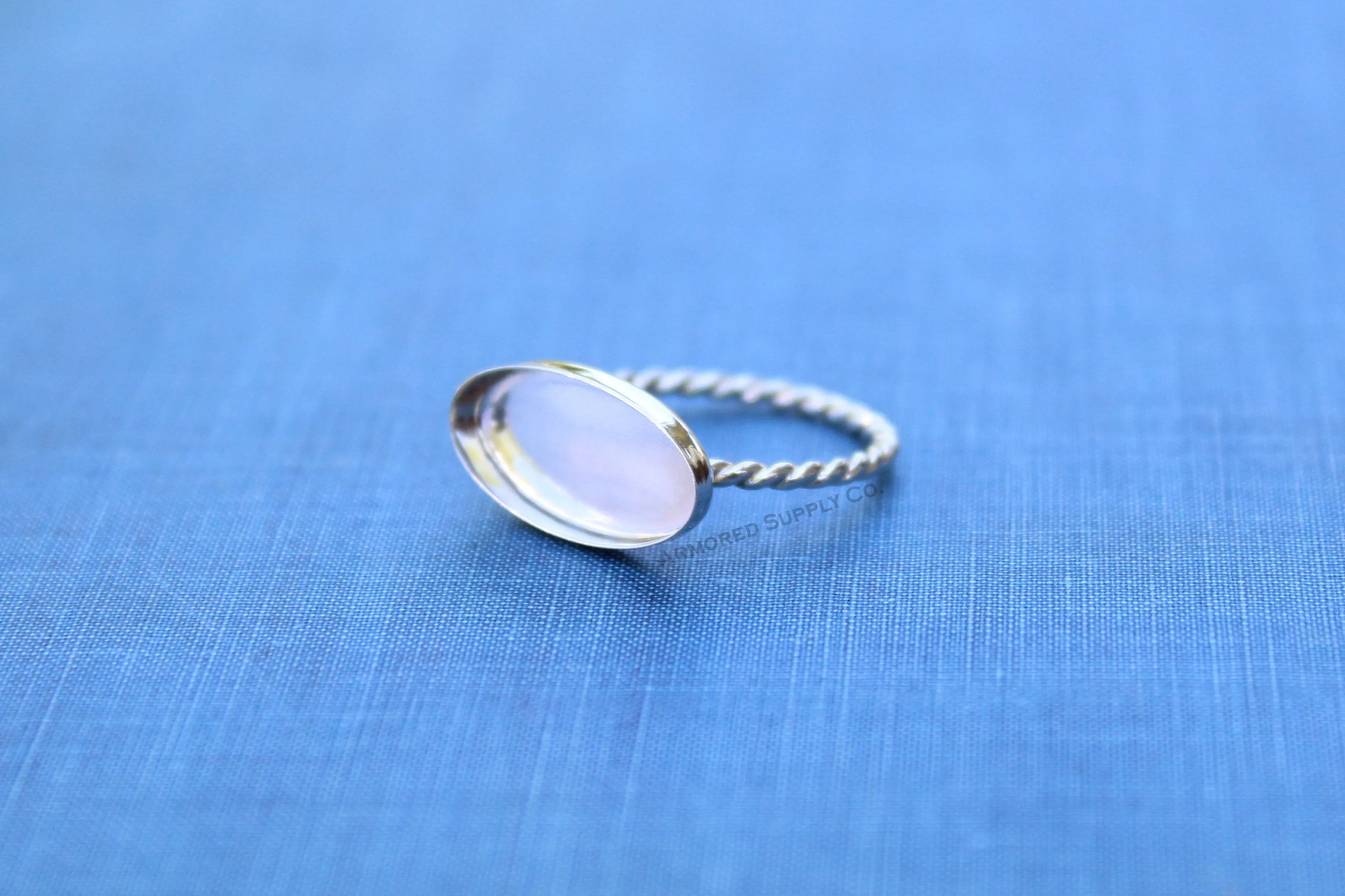18x9mm Oval Bezel Rope Ring blank