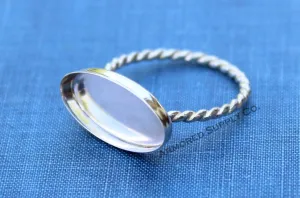 18x9mm Oval Bezel Rope Ring blank