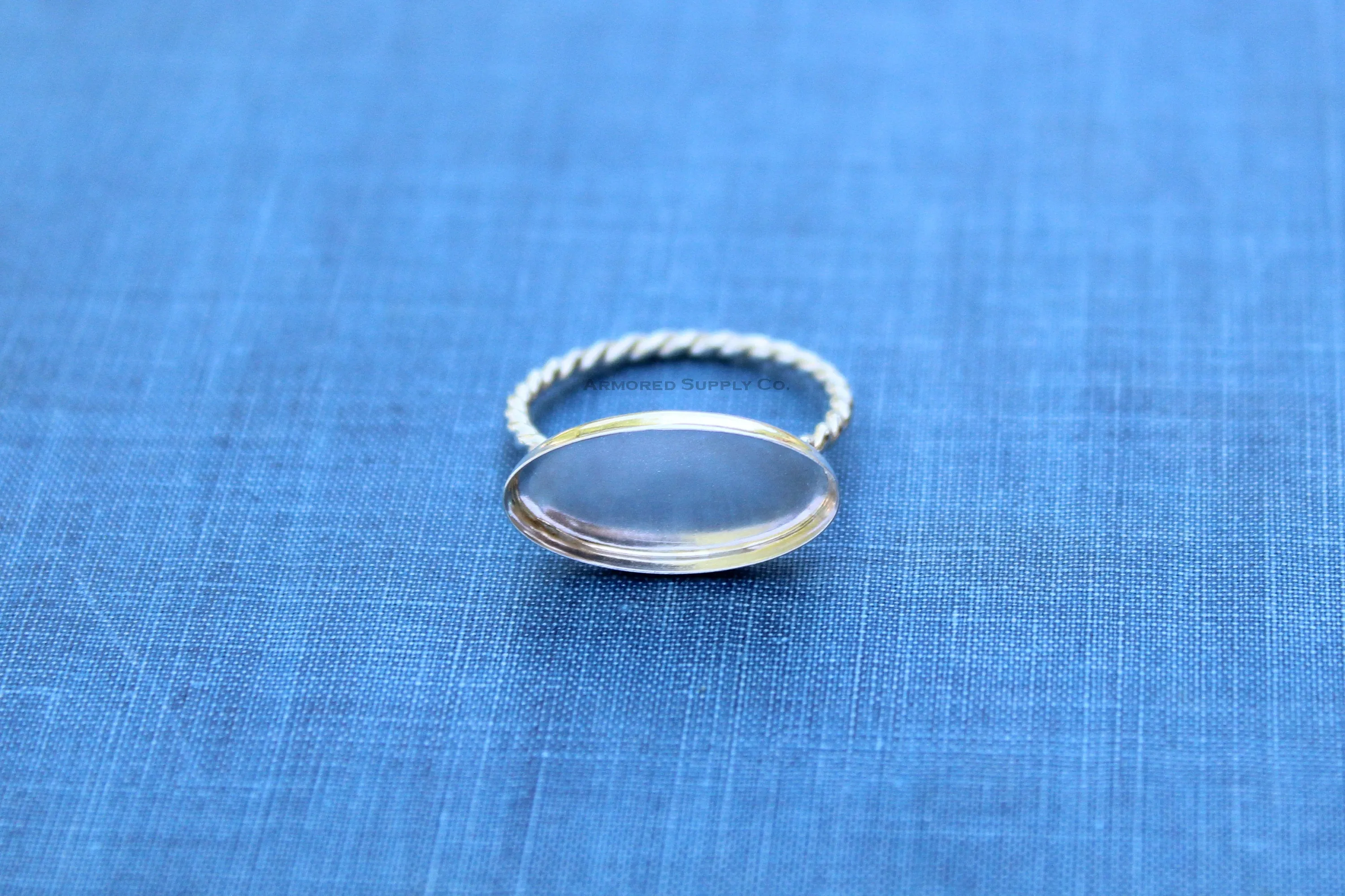 18x9mm Oval Bezel Rope Ring blank
