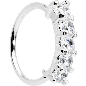 20 Gauge 5/16 Clear CZ Quintet Seamless Circular Ring