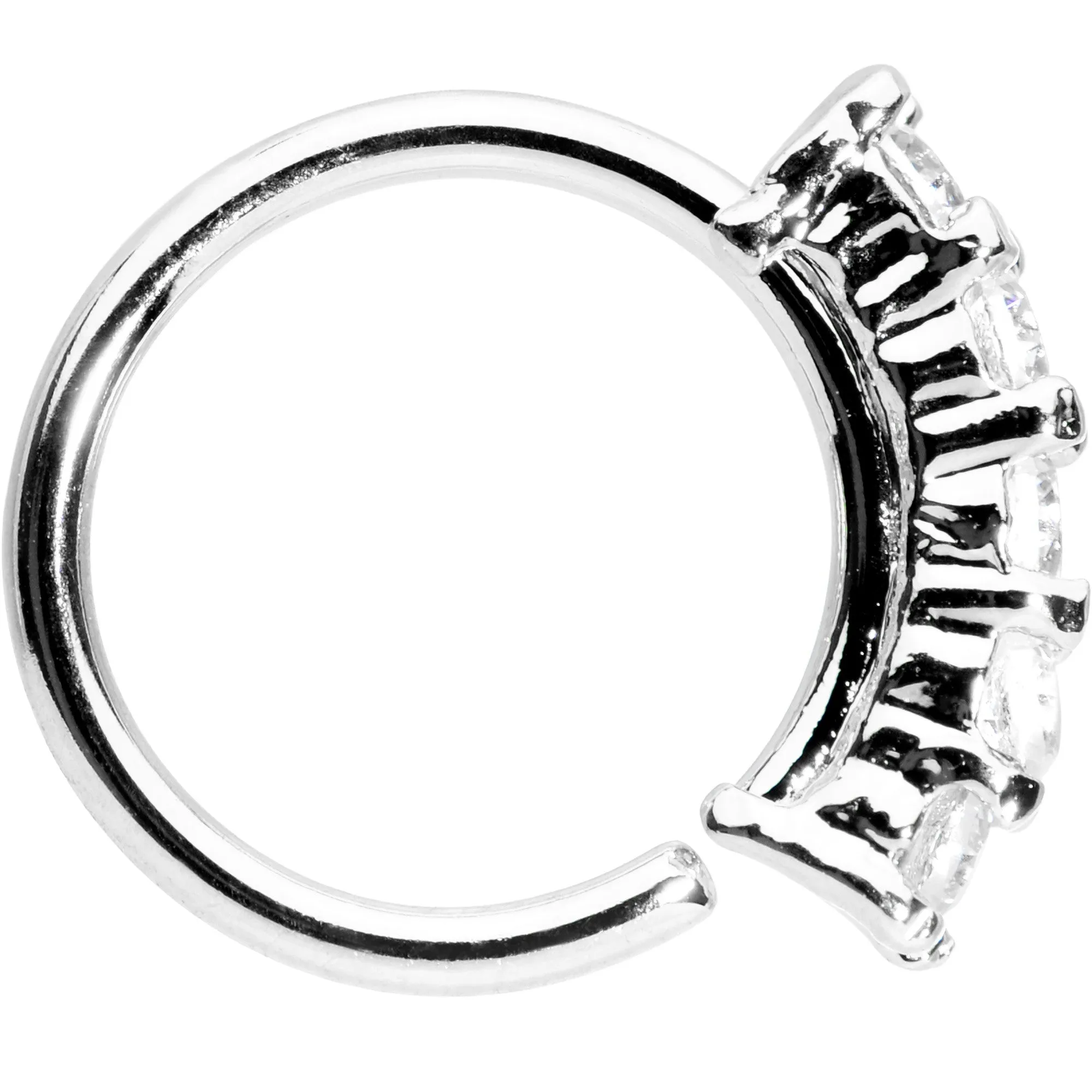 20 Gauge 5/16 Clear CZ Quintet Seamless Circular Ring