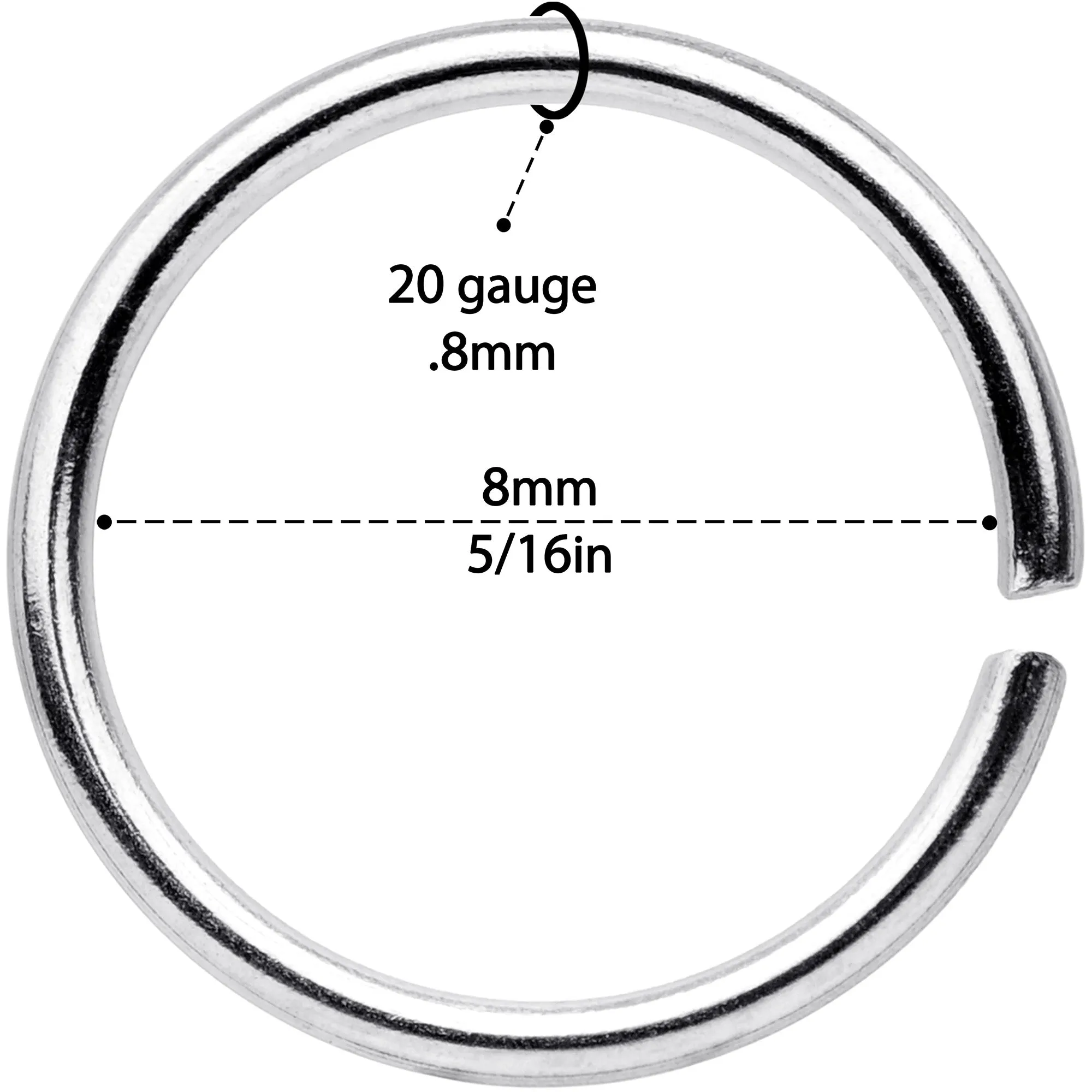 20 Gauge 5/16 Steel Gold Tone Anodized Seamless Circular Ring Set of 12