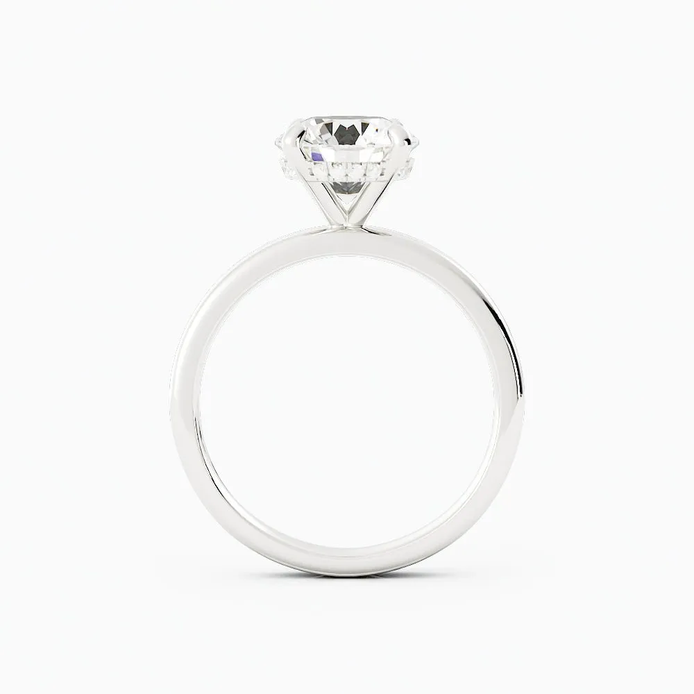 2.2 Carat Round Cut Moissanite Engagement Ring 14k White Gold