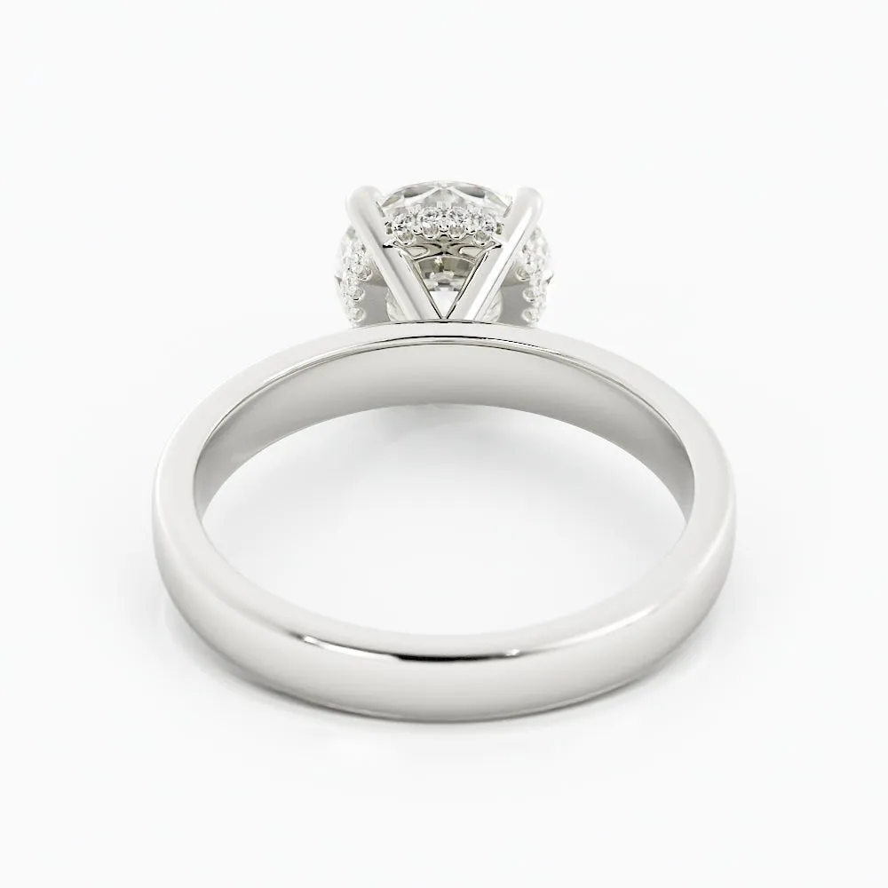 2.2 Carat Round Cut Moissanite Engagement Ring 14k White Gold