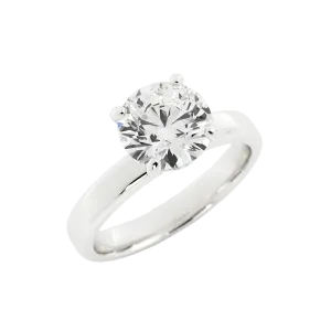 2.2 Carat Round Cut Moissanite Engagement Ring 14k White Gold