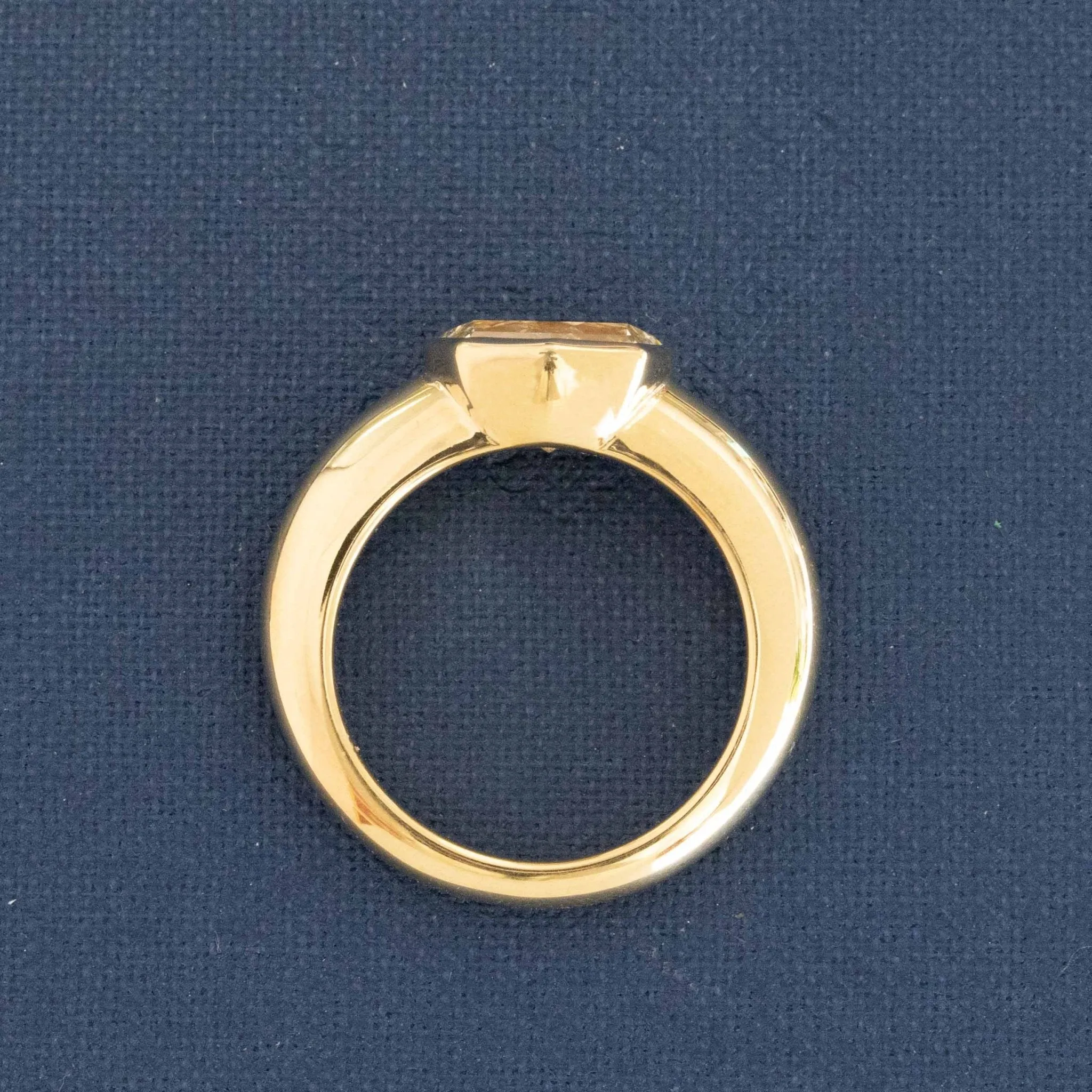 2.42ct Octagonal Radiant Cut Diamond Bezel Solitaire, GIA