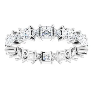 2.52 ct. Princess & Round Diamond Eternity Band