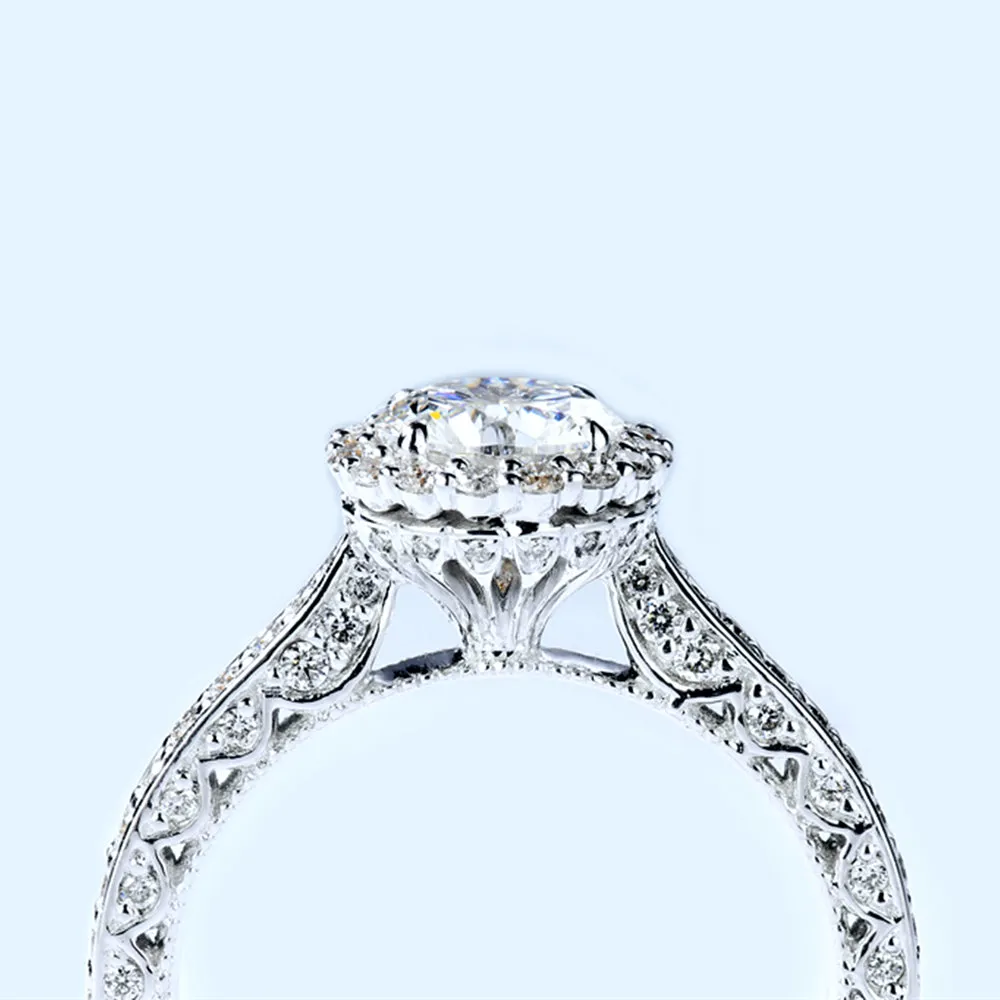 3 Sided Pave Lab-Grown Diamond Engagement Ring