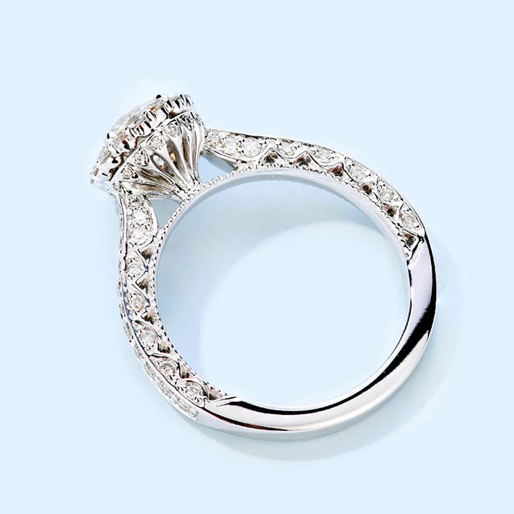 3 Sided Pave Lab-Grown Diamond Engagement Ring
