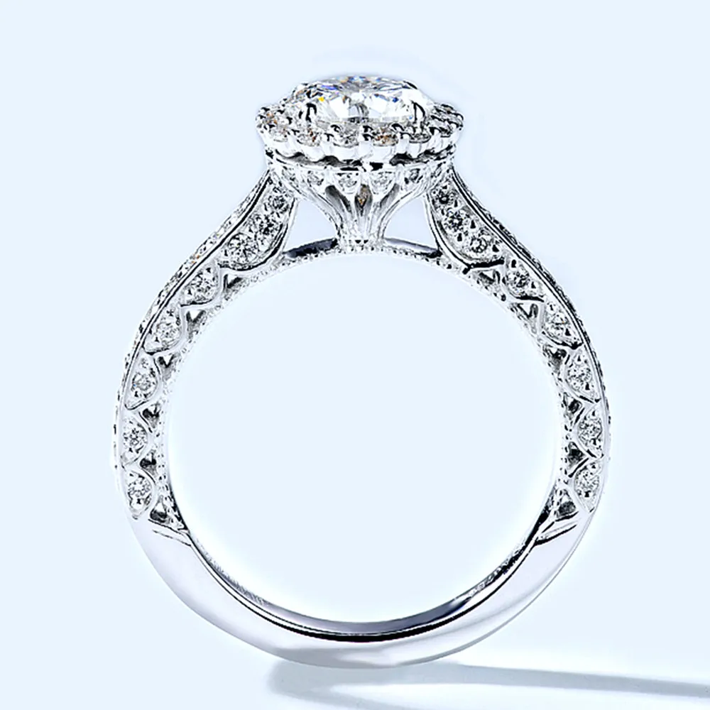 3 Sided Pave Lab-Grown Diamond Engagement Ring