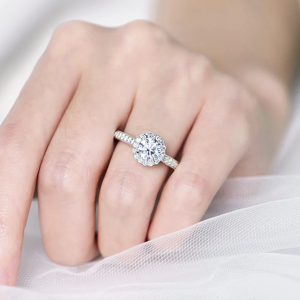 3 Sided Pave Lab-Grown Diamond Engagement Ring