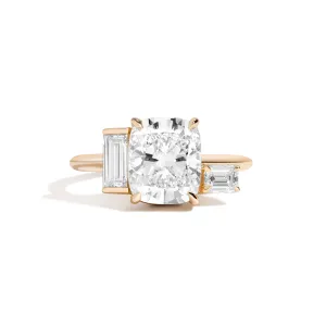 3-Stone Cushion-Cut Ring
