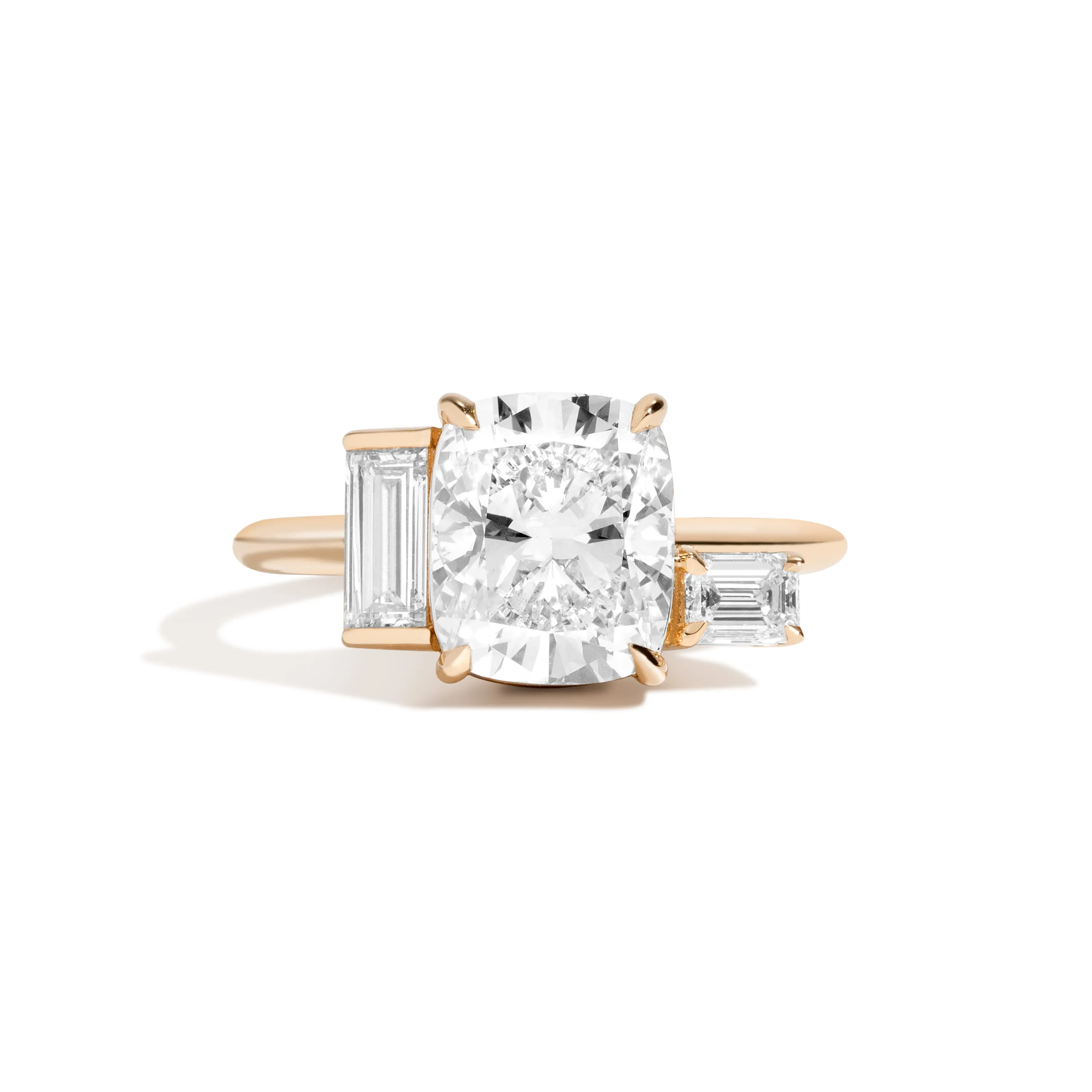 3-Stone Cushion-Cut Ring