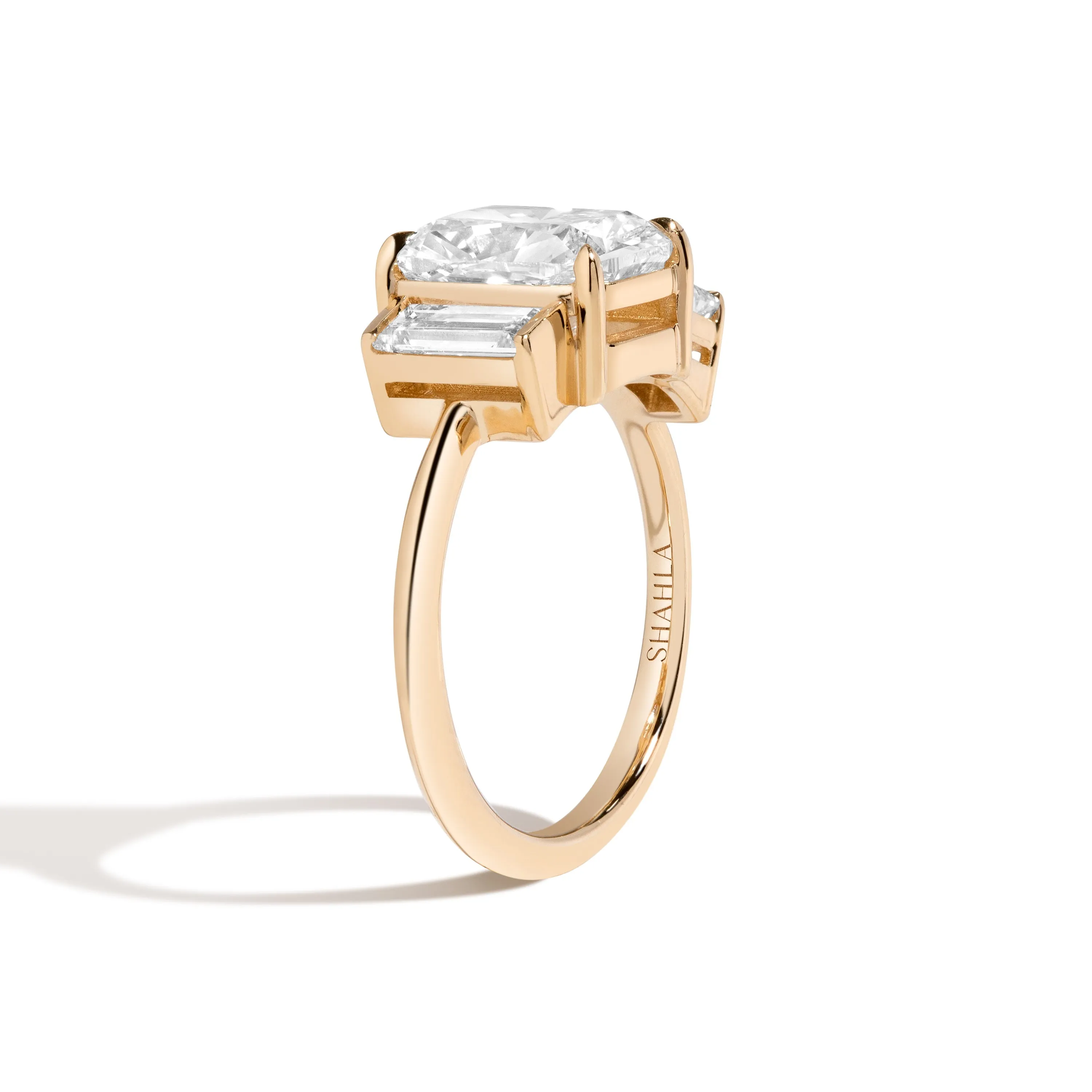 3-Stone Cushion-Cut Ring