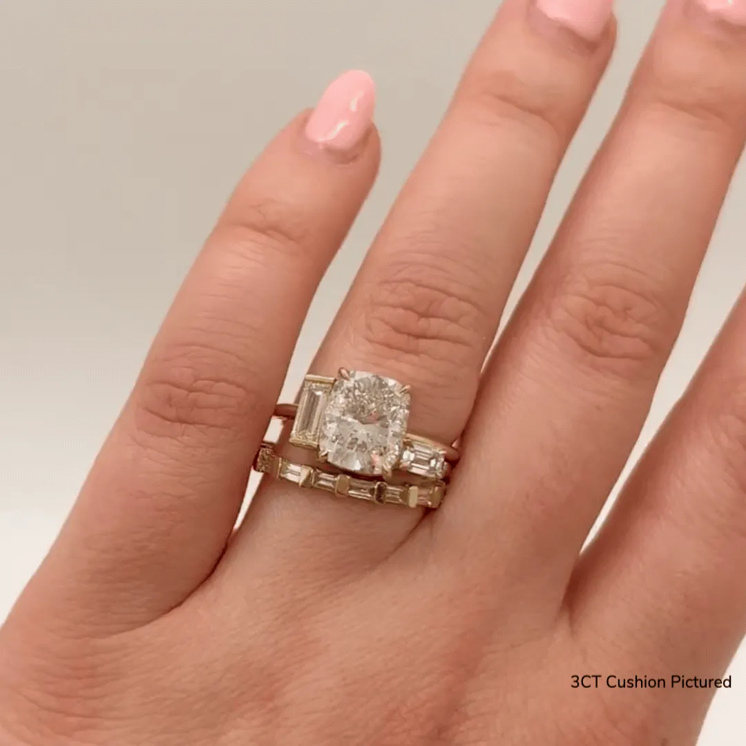 3-Stone Cushion-Cut Ring
