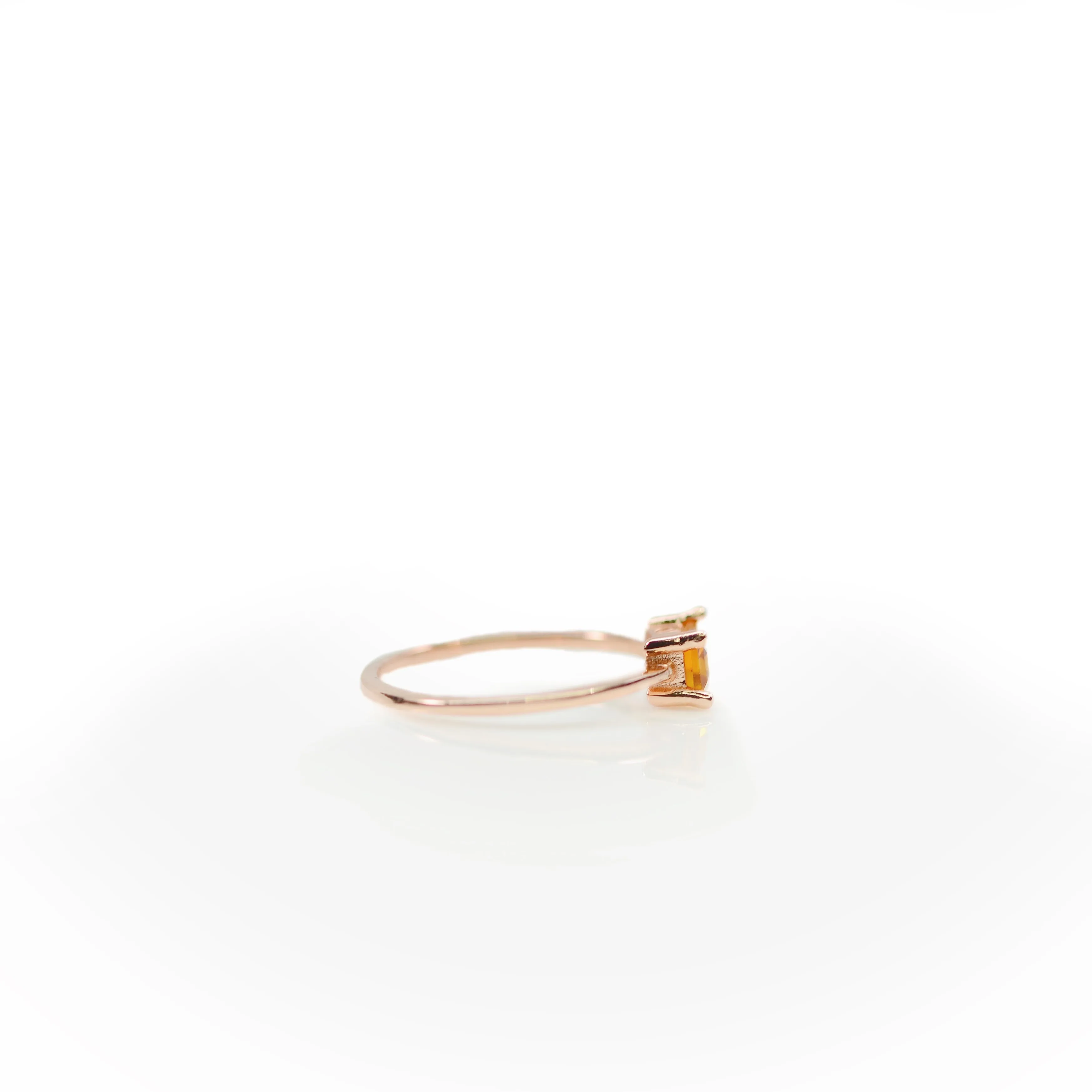 3 x 6 mm. Baguette Cut Yellow Brazilian Citrine Ring