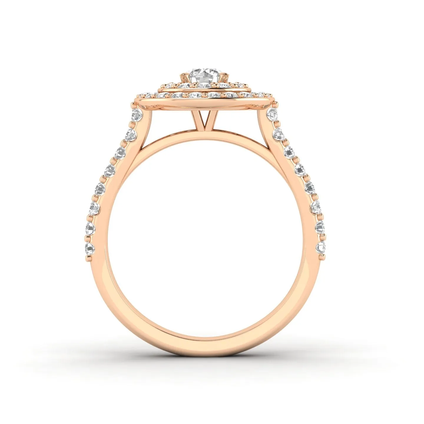 3/4ctw Diamond Halo Engagement Ring in 10k Rose Gold (J-K, I2-I3)