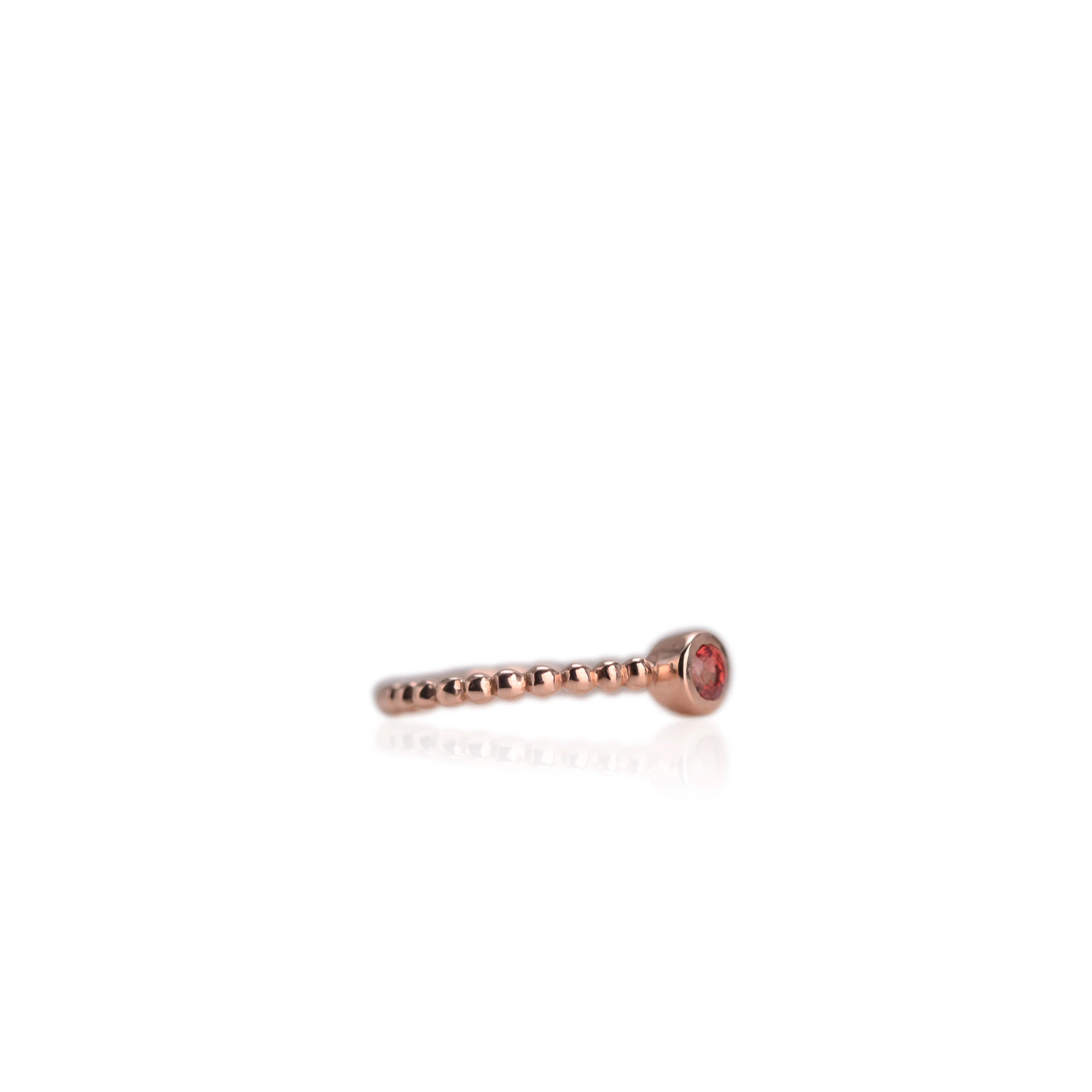 3.5 mm. Round Cut Red Songea Sapphire Ring
