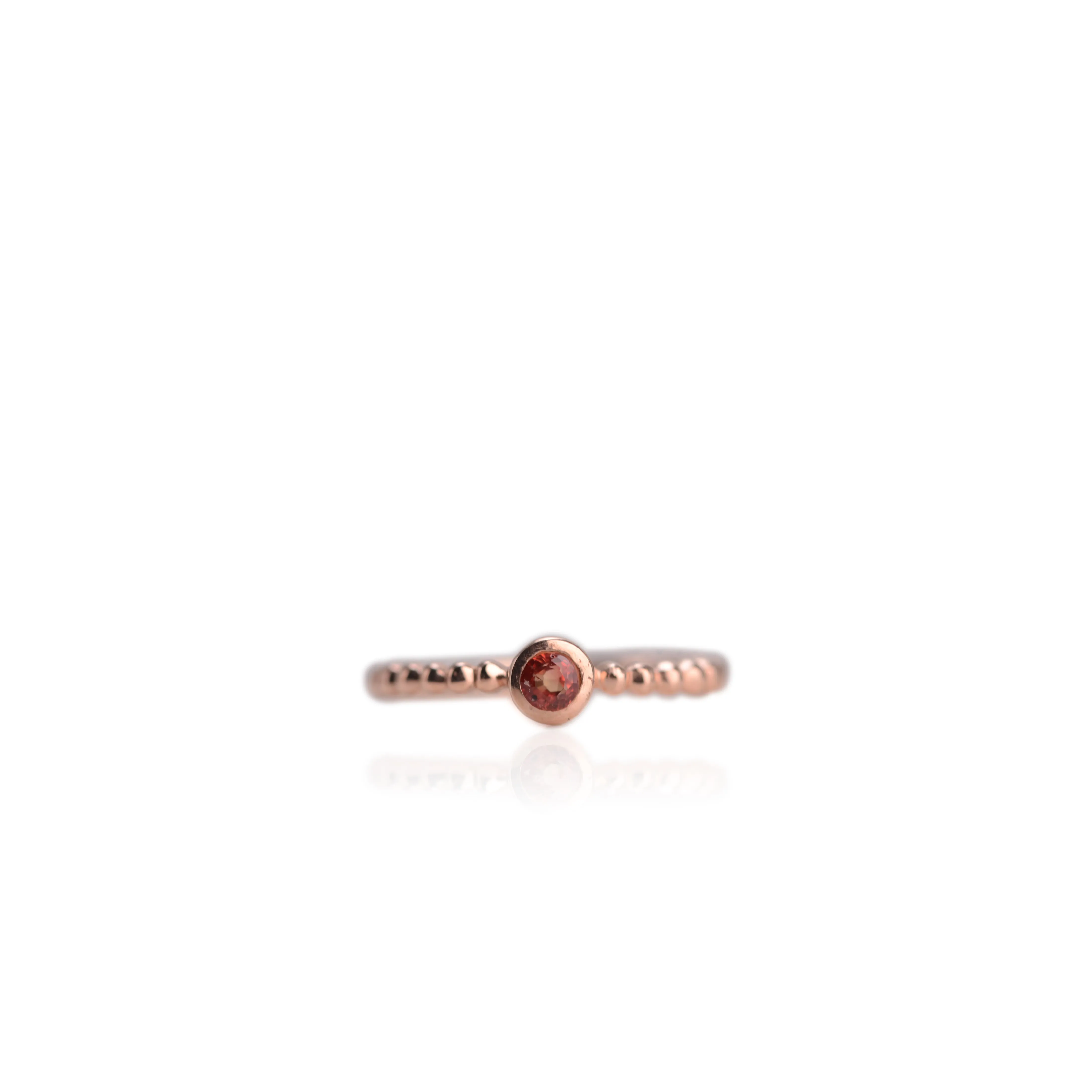 3.5 mm. Round Cut Red Songea Sapphire Ring