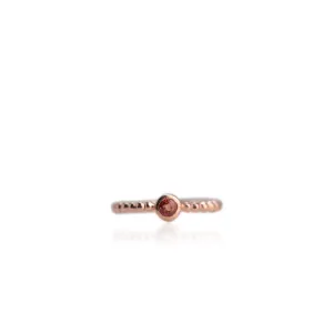 3.5 mm. Round Cut Red Songea Sapphire Ring