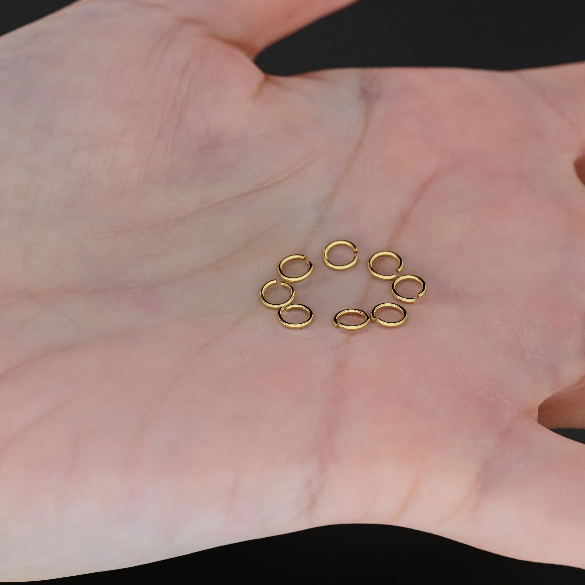 3.5MM 22 Gauge 14k Solid Yellow Gold Open Jump Rings (10 pieces)