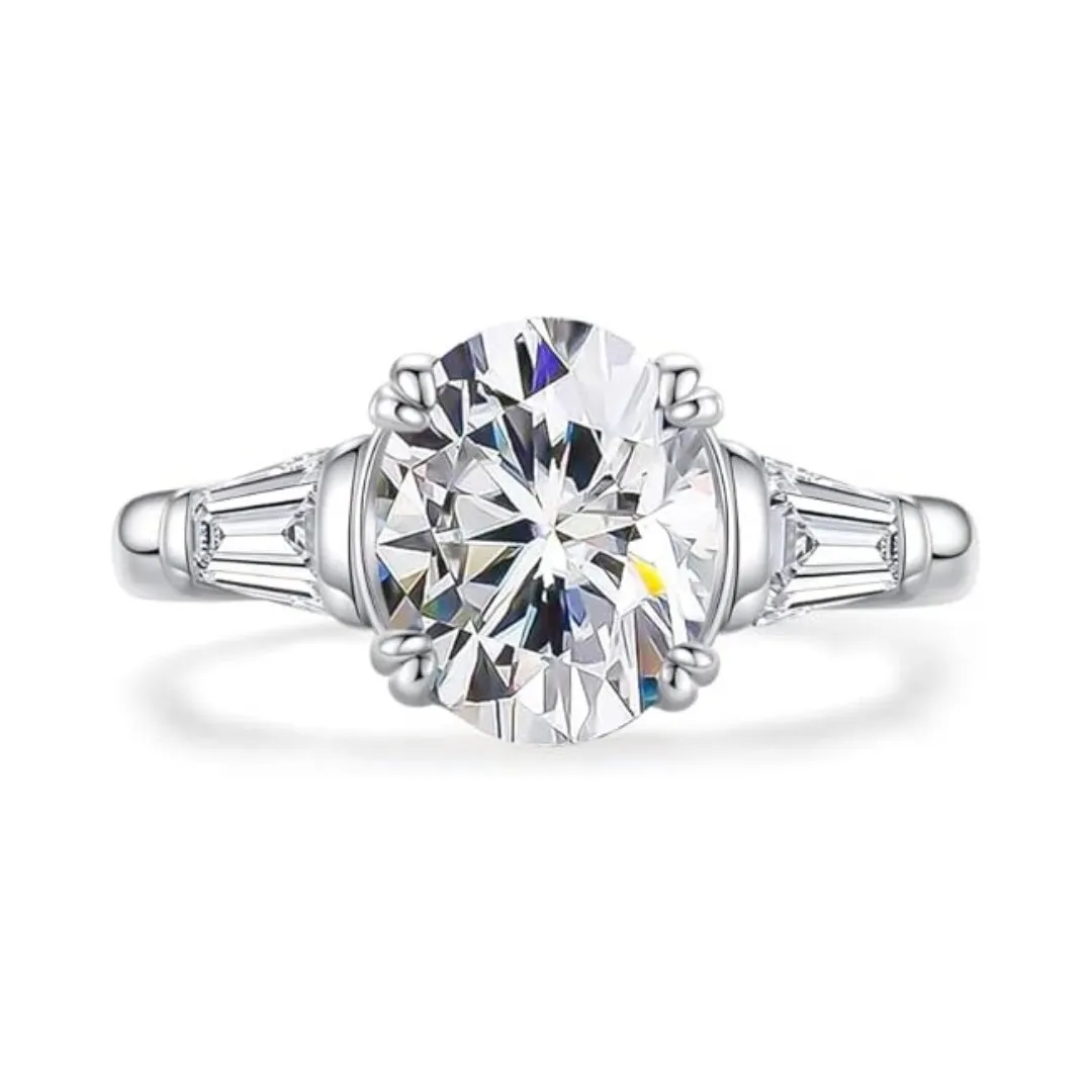 3.8 Ct Oval Cut Diamond Engagement Ring