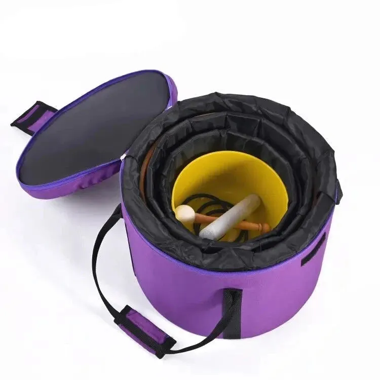 3pcs 8"E, 10"B, 12"D Colored Frosted Quartz Crystal Singing Bowl   Free 12" Purple Carrying Bag