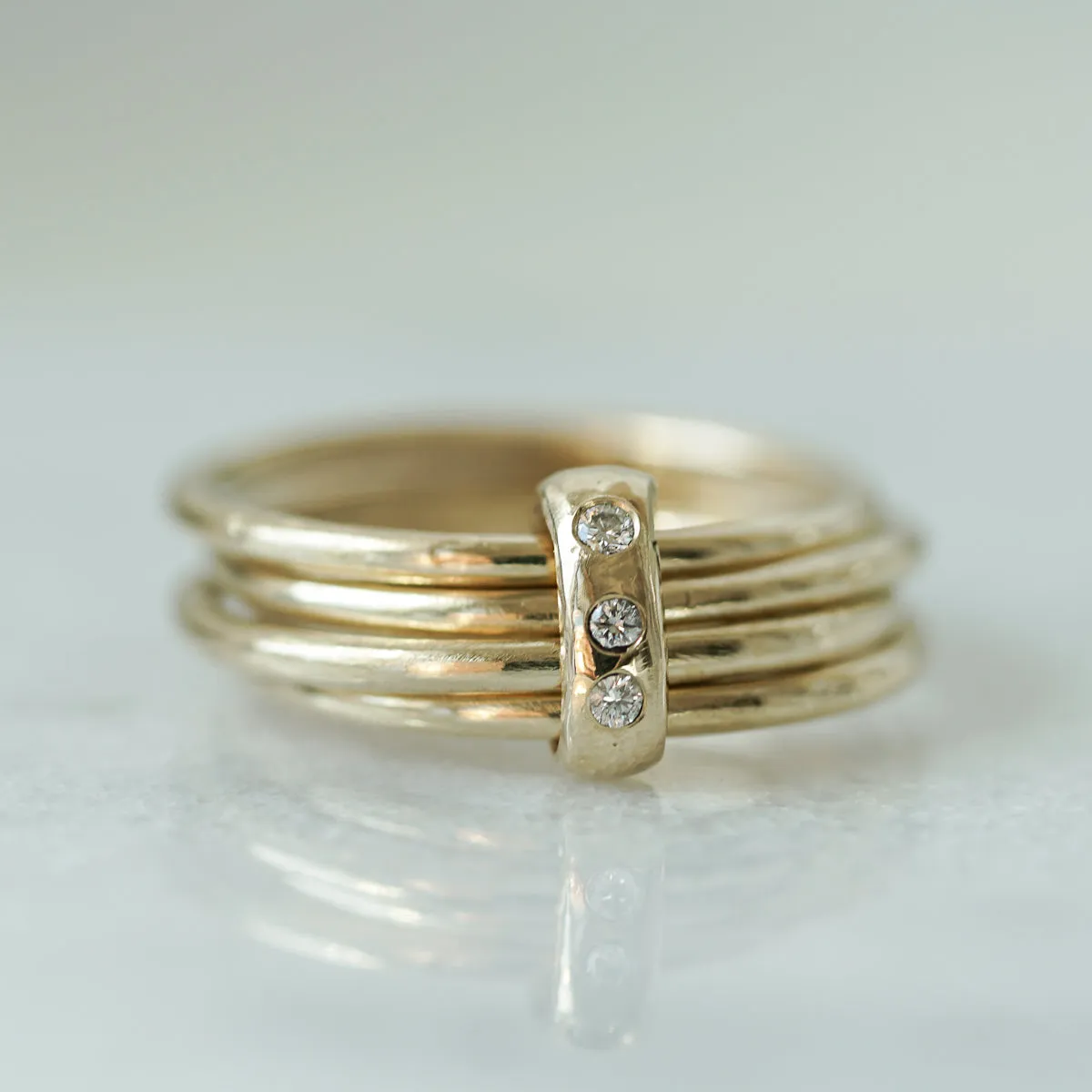 4 rings diamond ring