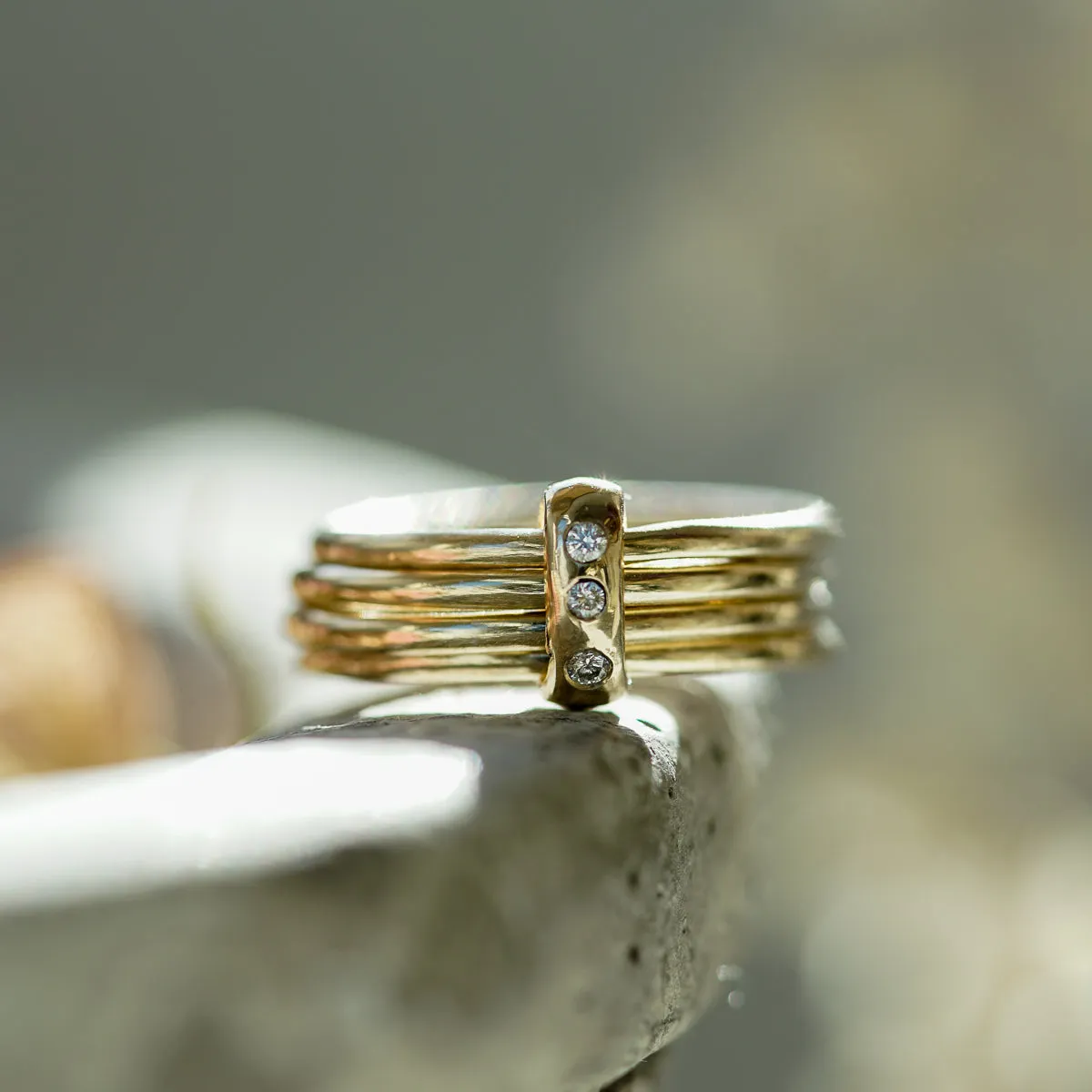 4 rings diamond ring