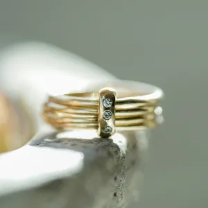 4 rings diamond ring