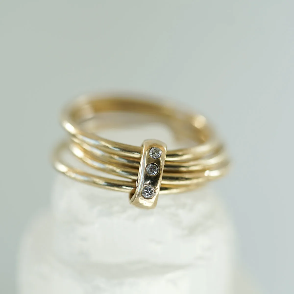 4 rings diamond ring