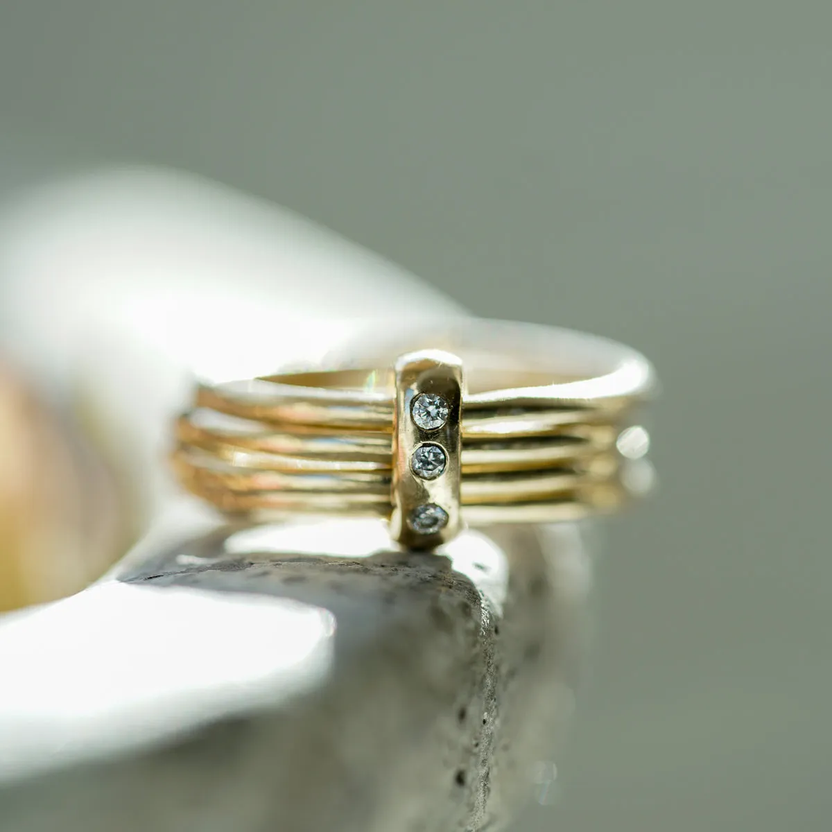 4 rings diamond ring