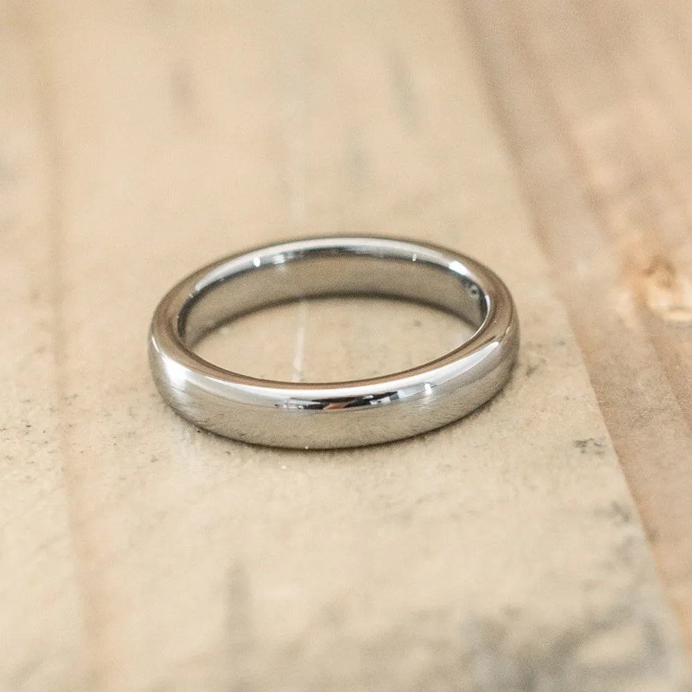 4mm Tungsten Carbide Half Round Domed Ring