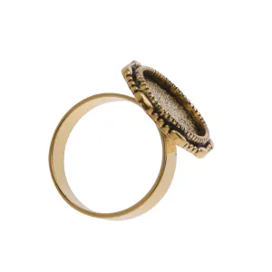 5 pcs Antique Gold  Ring Base with 13x18mm Oval Setting ,Brass Rings Base,Ring diameter 18 mm