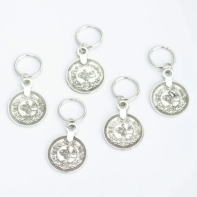 5 Pcs Silver Viking Spiral Beads