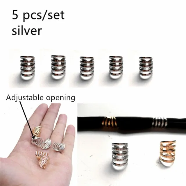 5 Pcs Silver Viking Spiral Beads
